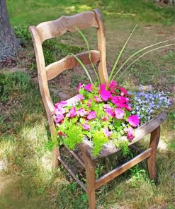 Flowers In Chair paint by numbers