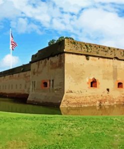 Fort Pulaski Monument paint by numbers