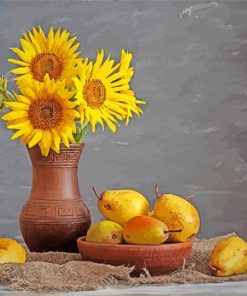 Sunflowers On Table Paint by Numbers