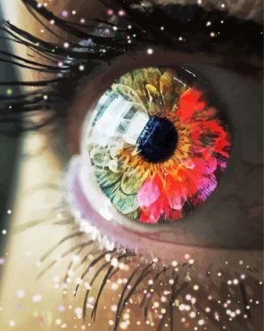 Girl Eye Flower paint by numbers