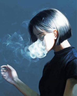 Girl Smoke Art Paint By Numbers