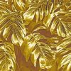 Gold Tropical Leaves Paint By Numbers