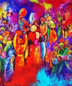 Holi Festival Scene paint by numbers