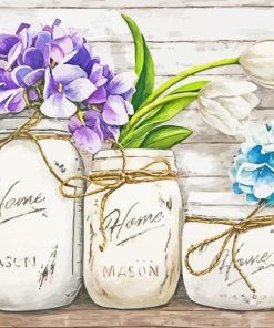 Hydrangeas In Jar Paint by numbers