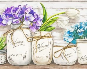 Hydrangeas In Jar Paint by numbers