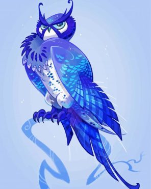 Illustration Mystic Blue Owl paint by numbers