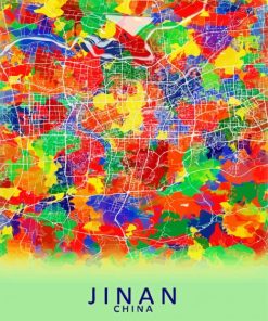 Jinan City Map Poster paint by numbers