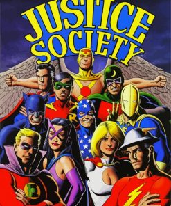 Justice Society Poster Paint By Numbers