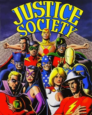 Justice Society Poster Paint By Numbers