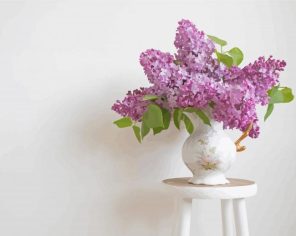 Lilac Flowers On Chair Paint By Numbers