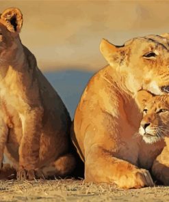 Lioness And Cubs paint by numbers