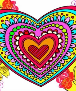 Mandala Heart paint by numbers