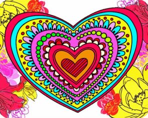 Mandala Heart paint by numbers