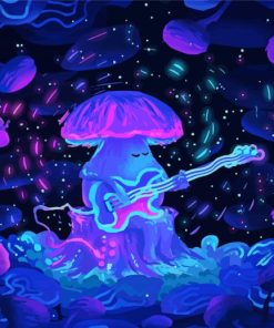 Mushroom Playing Guitar paint by numbers