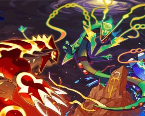 Rayquaza And Groudon paint by numbers