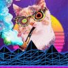 Retro Cat Smoking Pipe paint by numbers