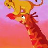 Simba With Giraffre Paint by Numbers