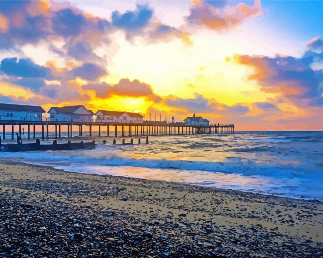 Southwold Pier At Sunset paint by numbers