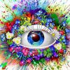 Splattered Eye Flower paint by numbers