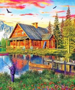 Fishing Cabin Paint By Numbers