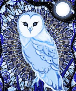 Mystic Blue Owl Paint By Numbers