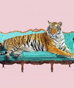 Tiger On Sofa Paint By Numbers