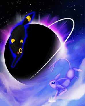 Umbreon And Espeon Art paint by numbers