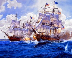 Warships Sea Battles Paint By Paintings