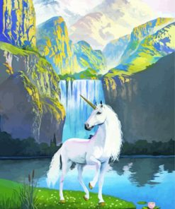 Waterfall Horse paint by numbers