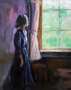 Lady In Window Paint By Numbers