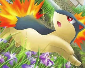 Adorable Cyndaquil paint by numbers