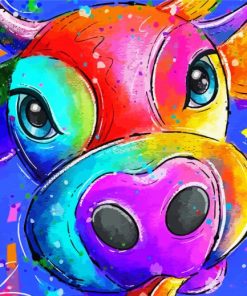 Colorful Cow Paint By Numbers