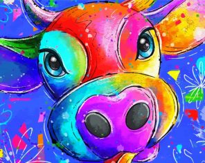 Colorful Cow Paint By Numbers