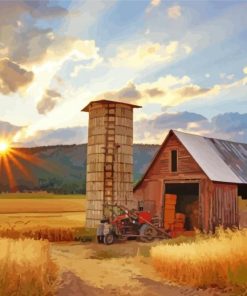 Countryside Sunset paint by numbers