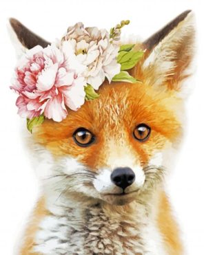 Aesthetic Floral Fox paint by numbers