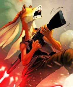 Aesthetic Jar Jar Binks Star Wars paint by numbers