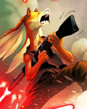 Aesthetic Jar Jar Binks Star Wars paint by numbers