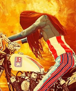 Woman On Motorcycle paint by numbers