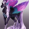 Aesthetic Black And Purple Mythical Horse paint by numbers