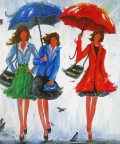 Three Women Walking paint by numbers