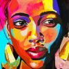 Colorful Afro Girl Paint By Numbers