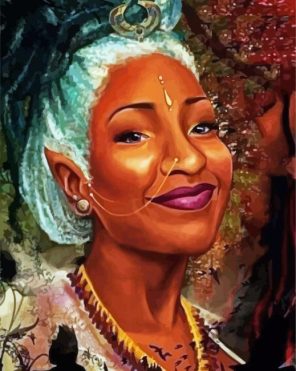 Older Afro Woman Paint by Numbers