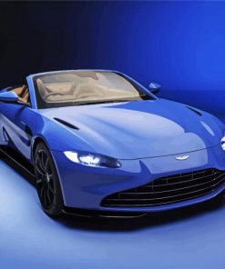 Blue Aston Martin Car paint by numbers