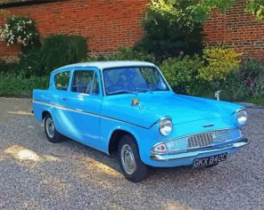 Blue Ford Anglia Paint By Numbers