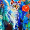 Cat With Flowers Paint by Numbers