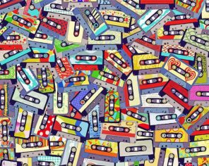 Colorful Cassette Tape paint by numbers