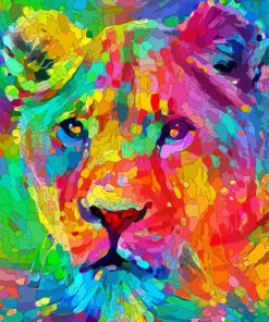 Colorful Lioness Paint By Paintings