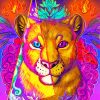 Colorful Lioness paint by numbers