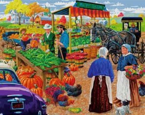 Farmers Market Art Paint by Numbers