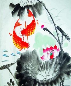 Fish Oriental Art Paint by Numbers